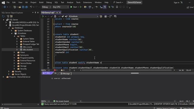 SQL Part4Creating Student table and inserting data (Telugu) смотреть онлайн