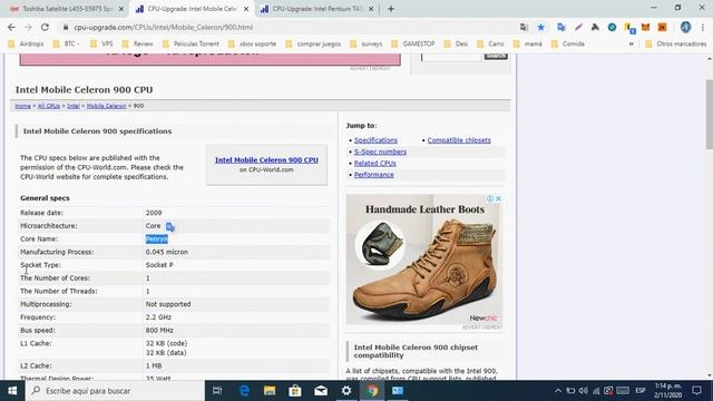 LAPTOP CPU UPGRADE Intel Celeron 900 TO Intel Pentium Dual-Core T4300