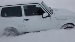 нива урбан по глубокому снегу на заводской резине резина в комплекте  #нива2121 #ниваурбан