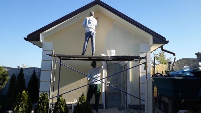 Нанесение камешковой штукатурки Барашек Короед Шубка Мраморная Мозаичная штукатурка Днепр Утеплени смотреть онлайн