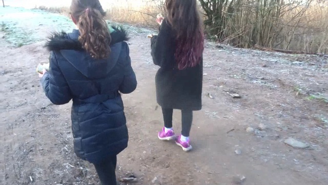 Forfar Loch Rhianna And Abbi Eating All The Swans Food