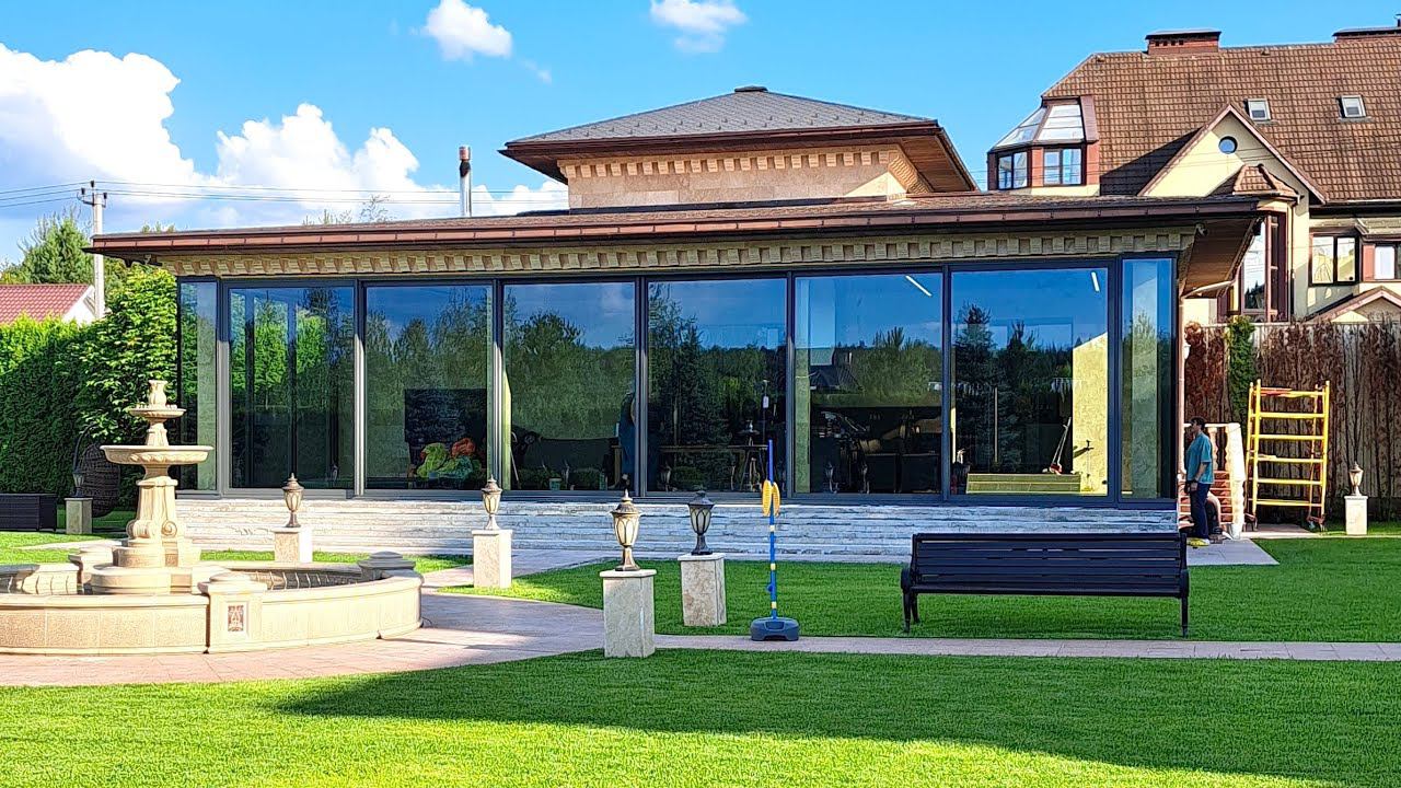 Остекление беседки в Московской области КП Медисон парк, алюминий SCHÜCO, Schuco, Шуко