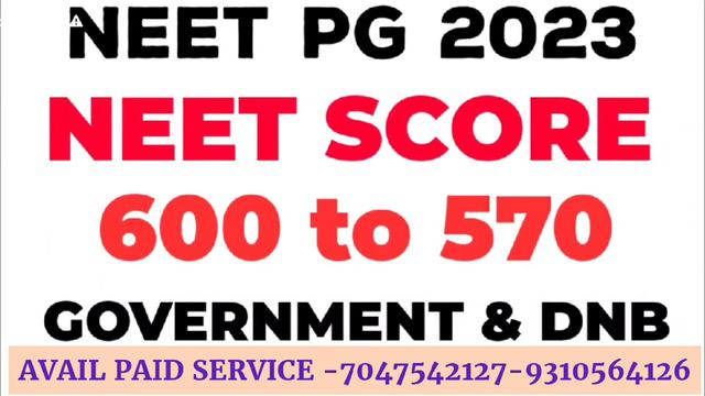NEET PG 2023 SCORE 500 to 700 which branch you will get ? clinical or lower clinical branch in govt смотреть онлайн