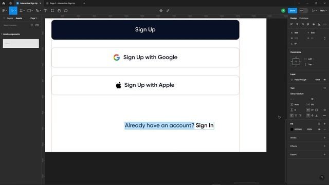 How To Create Interactive SignUp Page Design In Figma | Figma Tutorial