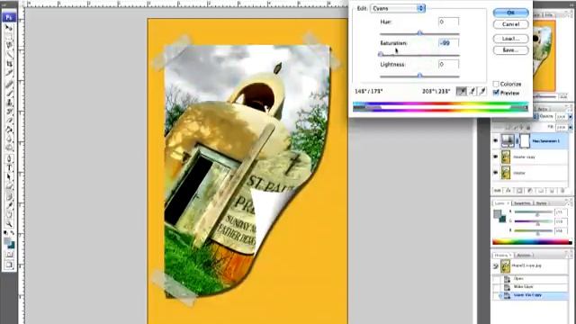 Photoshop CS3 Tutorial: Color Inverse Tutorials : Drop Saturation in Photoshop CS3 Adjustment Layer смотреть онлайн