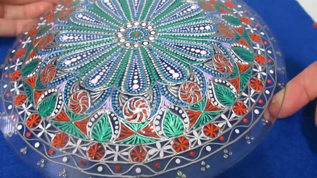 Точечная роспись тарелки! Point-to-point! Мастер класс!!!