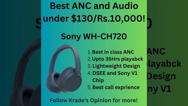 Best ANC headphone under $130/Rs.10,000 - Sony WH-CH720 смотреть онлайн