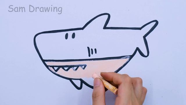 drawing sharks for kids / bolalar uchun akula chizish / рисунок акул для детей смотреть онлайн