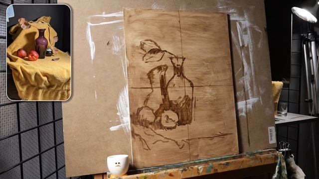 nectarines oil sketch in time lapse oil painting смотреть онлайн