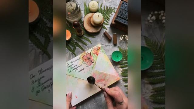 Сургучная печать на конверте с маками ? смотреть онлайн