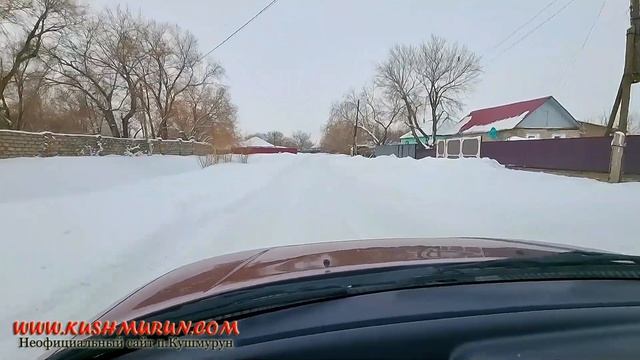 Северный Казахстан, зимние улицы, Карла Маркса в Кушмуруне Аулиекольский район Костанайская область смотреть онлайн