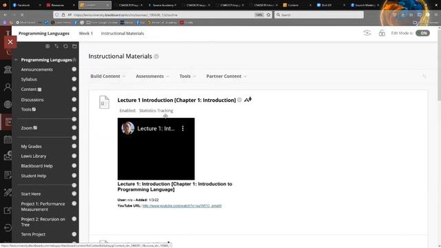 Week 1 01/09/23: Syllabus and Term Project смотреть онлайн