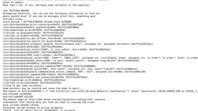Mysql crashed once with an "Assertion failure" this morning, how worried should I be? best way... смотреть онлайн