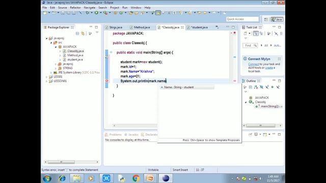 Java Tutorial in Tamil-18:Classes and objects in java смотреть онлайн