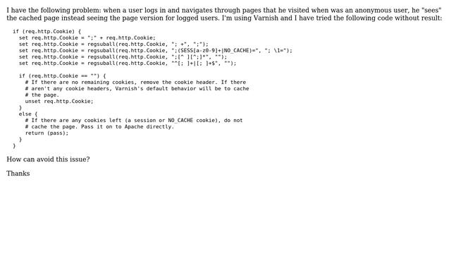Drupal: Avoid caching pages for authenticated users with Varnish смотреть онлайн