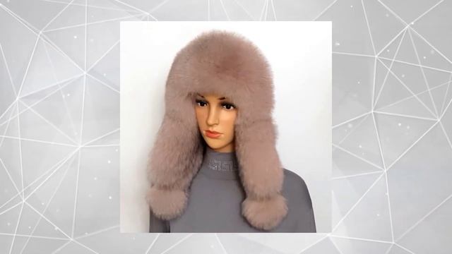 Шапка "Зимушка" из песца цвета пудра с помпонами смотреть онлайн