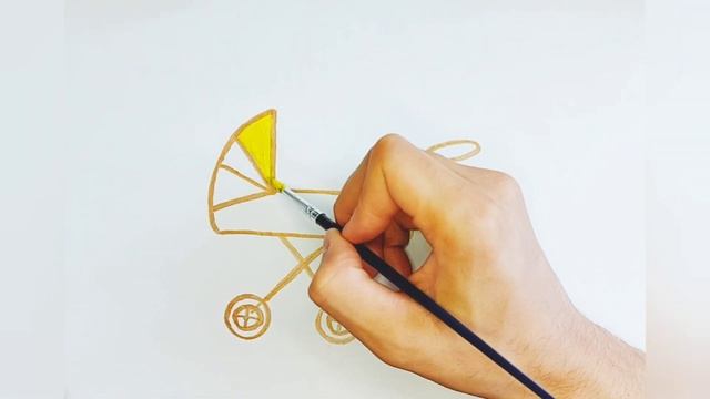 Как нарисовать детскую коляску? Рисуем детскую коляску, мультик детская коляска расскраска. смотреть онлайн