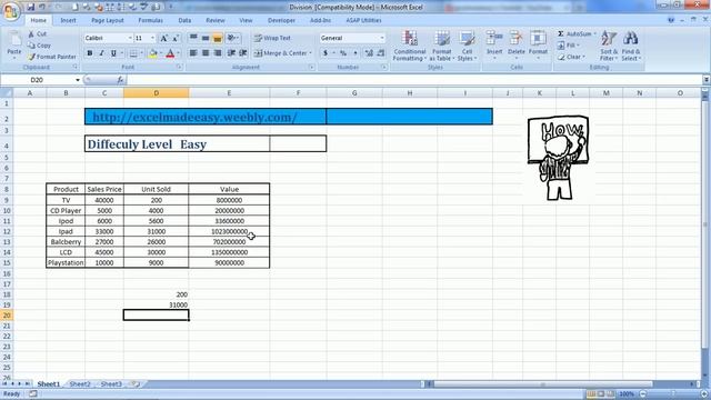 Divide Numbers in Excel смотреть онлайн