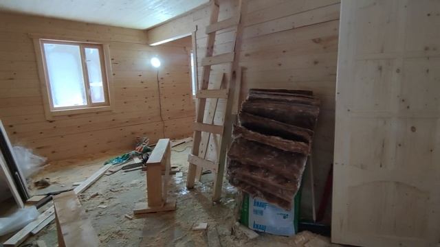Строительство брусового дома 6х8 с каркасной мансардой и крыльцом 1.2х2. м в Тосненском районе ЛО смотреть онлайн