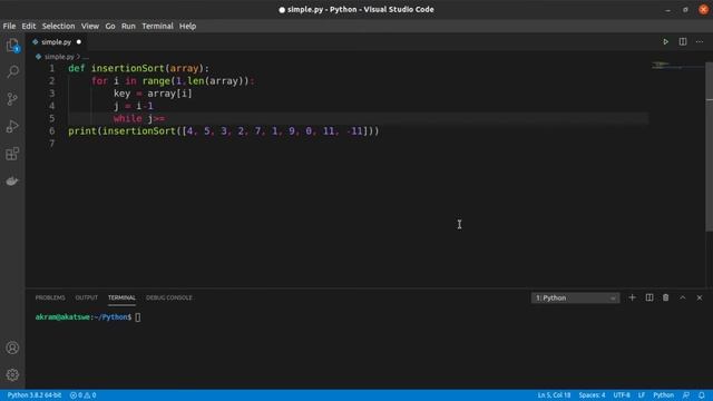 python- Insertion sort смотреть онлайн