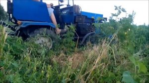 Шайтан машина , коса-мульчер на мото-трактор-мини -трактор, ботвоудалитель картофеля, испытание 2