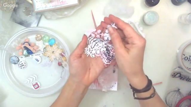 Рукоделие Новогодняя открытка с самодельным фоном смотреть онлайн