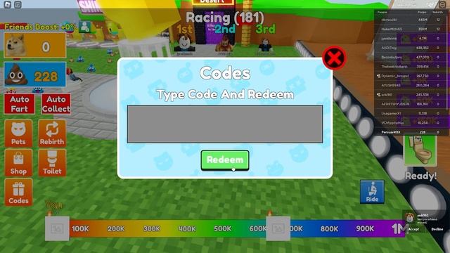 Fart Race CODES - ROBLOX Fart Race Code [NEW UPDATE 2023] смотреть онлайн