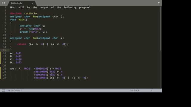 A C Programming question on swapping nibbles in a byte смотреть онлайн