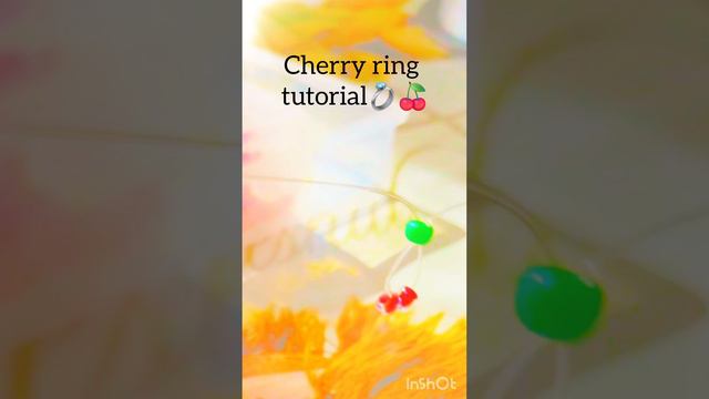 туториал на кольцо с вишенками из бисера💍🍒 смотреть онлайн