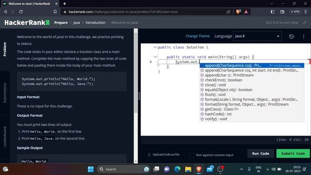 Java Hacker Rank Solutions :"Welcome to Java!" || Question-1 ||Sprint to 5 star Java badge смотреть онлайн