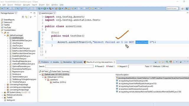 TestNG Assertions смотреть онлайн