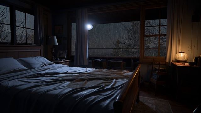 Спите сразу под шум дождя ночью — расслабляющий звук дождя для глубокого сна - дождливая ночь смотреть онлайн