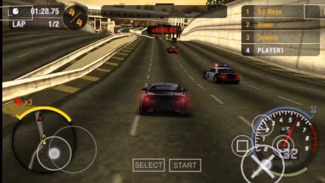 NFS Most Wanted PSP смотреть онлайн
