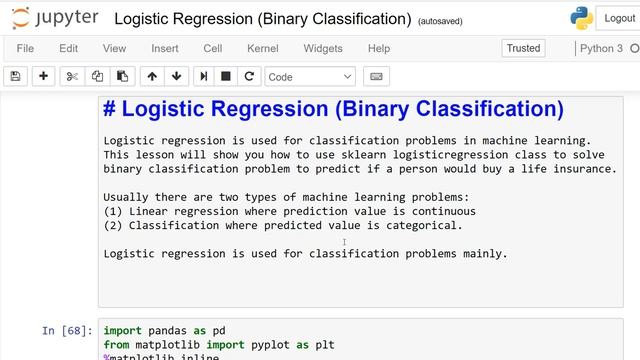 Machine Learning Using Python: Logistic Regression Binary Classification: Lesson 6, Urdu/ Hindi смотреть онлайн