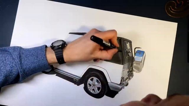Drawing a Mercedes-Benz G500 Convertible like a pro смотреть онлайн