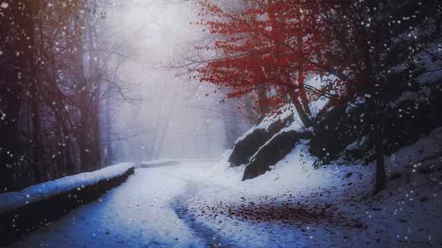 Soft piano music with a beautiful snow falling смотреть онлайн