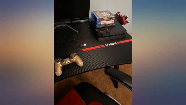 GTRACING Gaming Desk,Ergonomic Z-Shaped Carbon Fiber Surface Gaming Table with Cup review смотреть онлайн