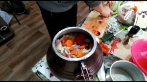 Авганский казан.Мясо с овощами в авганском казане?(очень вкусно)