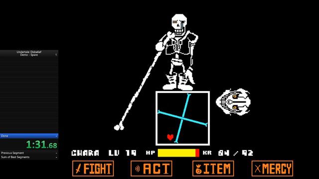 Undertale: Disbelief | Demo - Spare (2:42.55) *World Record* смотреть онлайн