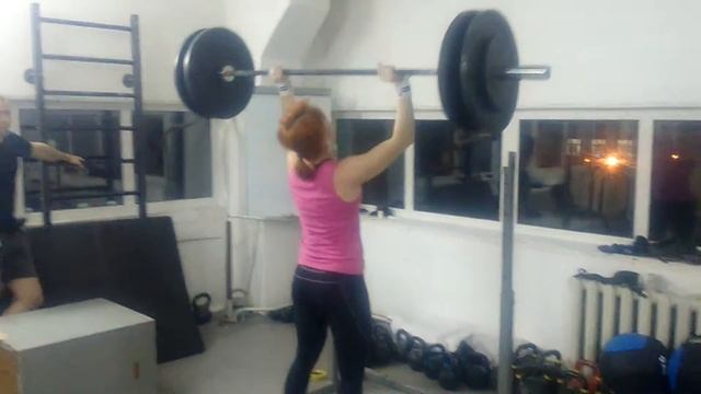Оксана Хрущёва, толчковый швунг, 50 кг - рабочий вес на 3 повтора смотреть онлайн