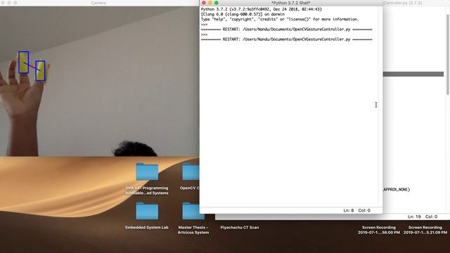 Mouse control using gestures : OpenCV and Python смотреть онлайн