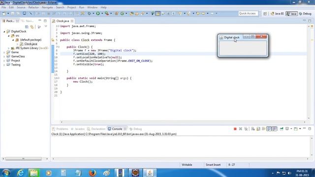 how to make digital clock in java eclips (bengali tutorial) смотреть онлайн