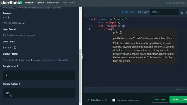 Print Function Problem| Hacker rank tamil Solution | tech siddhar #hackerrank смотреть онлайн