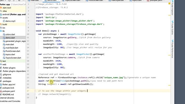 Flutter upload image to Firebase Storage and get download URL with Image Picker quick code смотреть онлайн
