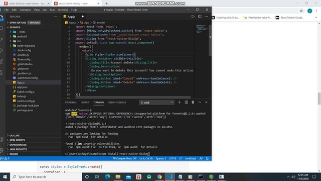 React native #Dialog alert box + selection box with radio button смотреть онлайн