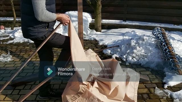 Стійка під гамак з сонцезахисним тентом. Стойка под гамак с зонтиком. Hammock snand with cover смотреть онлайн