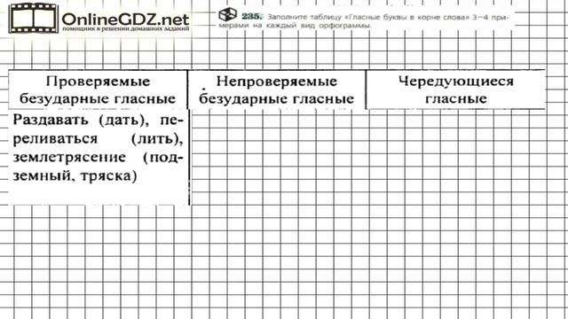 Задание № 235 — Русский язык 6 класс (Ладыженская, Баранов, Тростенцова) смотреть онлайн