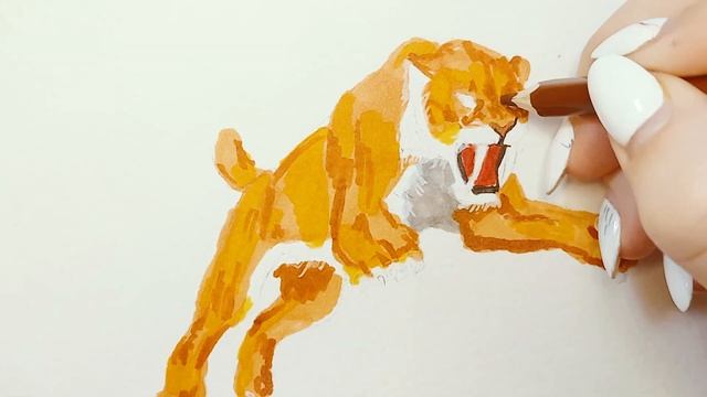 Саблезубая Кошка- Вымерший Представитель Семейства Кошачьих! Рисуем маркерами! Легко и Просто! смотреть онлайн