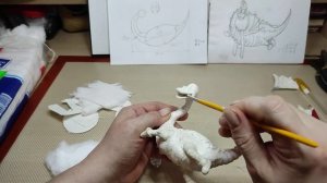 ?Ватная игрушка  ДРАКОША МЛАДШЕНЬКИЙ   Урок 8.Делаем мордашку дракончика.