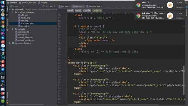 Quản lý sản phẩm bằng Session PHP - Phần 1: Thêm sản phẩm смотреть онлайн